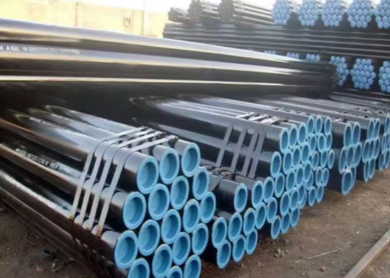 Kualitas  Water Transport Steel Casing Pipe Threaded End Connection and Black Painting pabrik