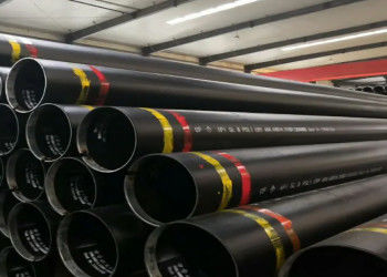 ASTM A53 Pipa baja bergelombang berlapis hitam berlapis panjang dilas 21,3mm-660mm OD